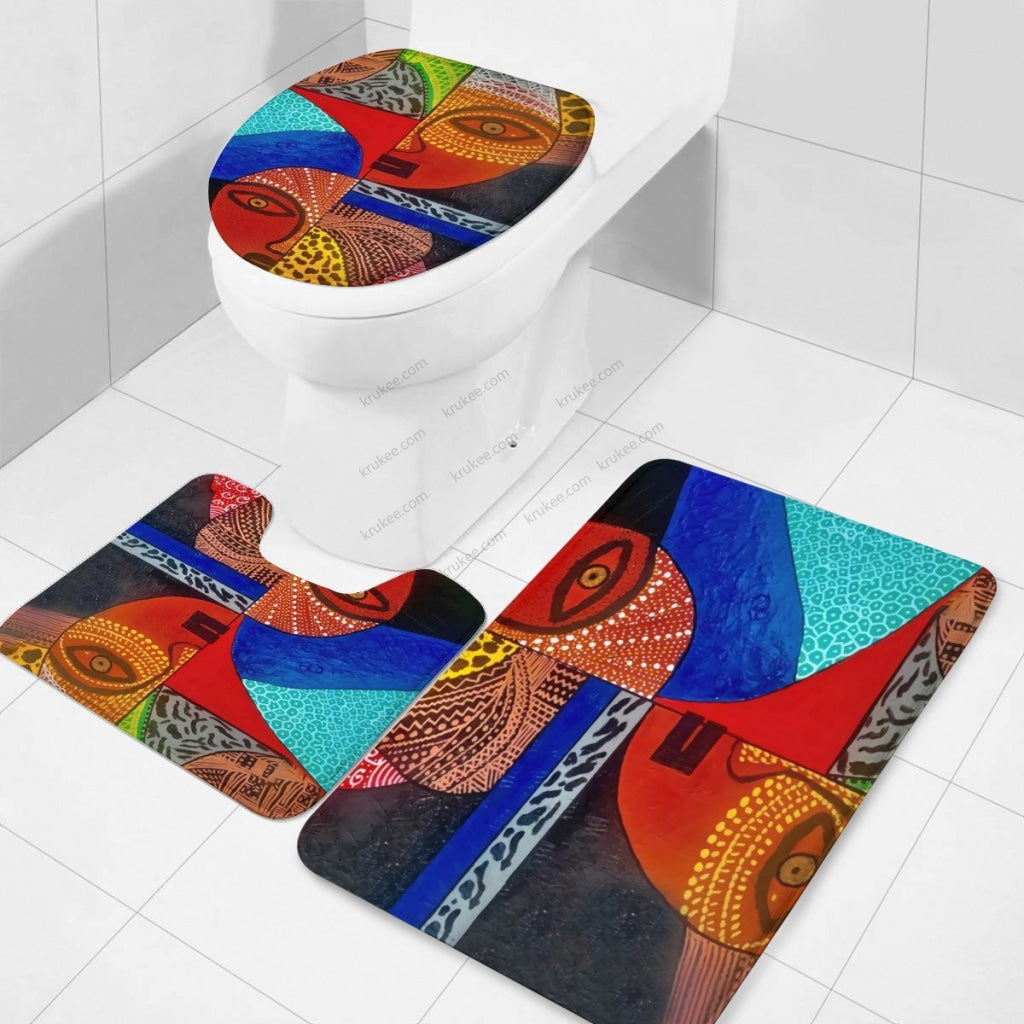 3 Pieces Bath Mat Set Toilet Three Piece Set