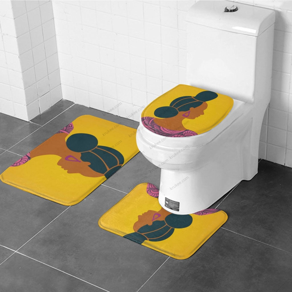 3 Pieces Bath Mat Set Toilet Three Piece Set
