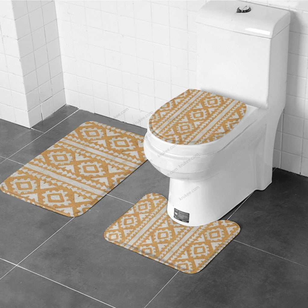 3 Pieces Bath Mat Set Toilet Three Piece Set