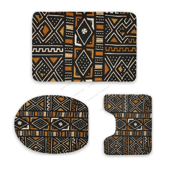 3 Pieces Bath Mat Set White / Toilet Mat 3-Piece Set (16X 24In) Three Piece