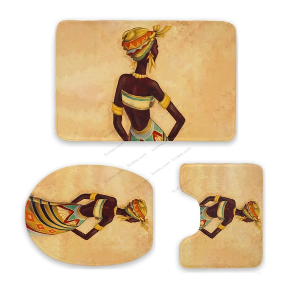 3 Pieces Bath Mat Set White / Toilet Mat 3-Piece Set (16X 24In) Three Piece