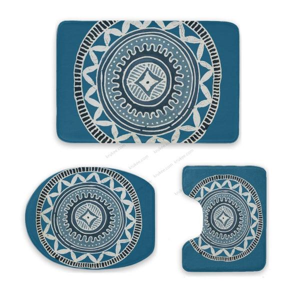 3 Pieces Bath Mat Set White / Toilet Mat 3-Piece Set (16X 24In) Three Piece