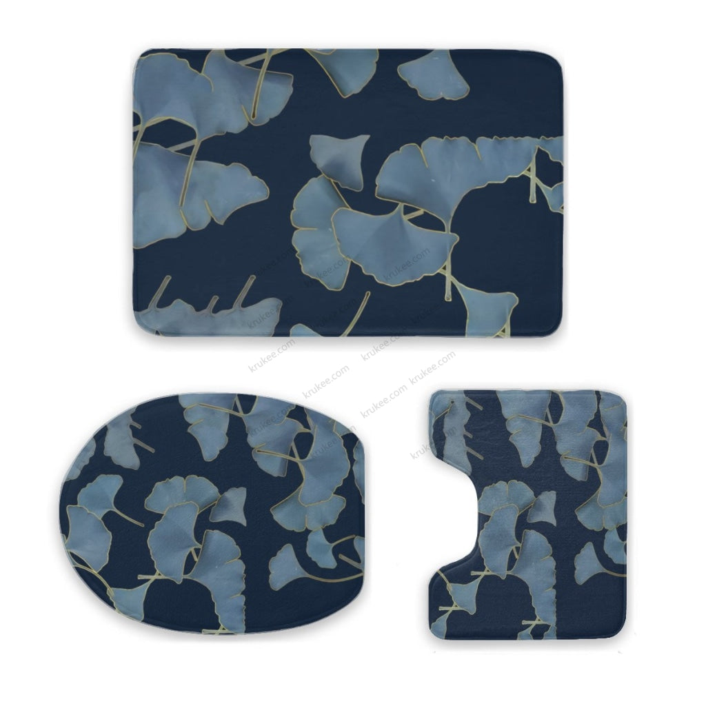 3 Pieces Bath Mat Set White / Toilet Mat 3-Piece Set (16X 24In) Three Piece