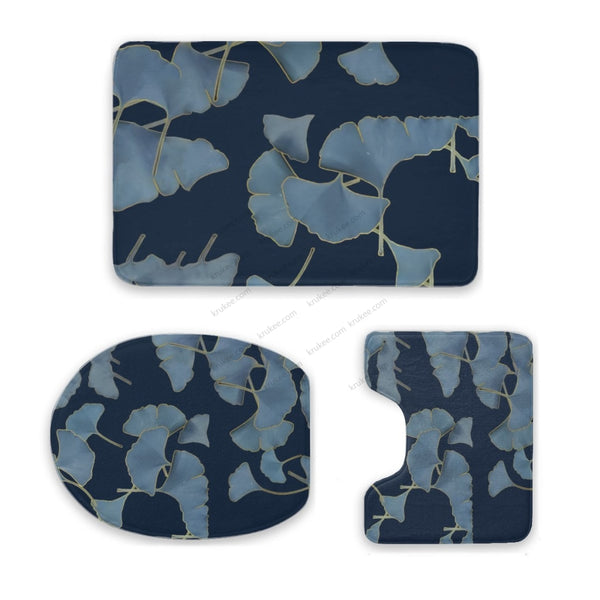 3 Pieces Bath Mat Set White / Toilet Mat 3-Piece Set (16X 24In) Three Piece