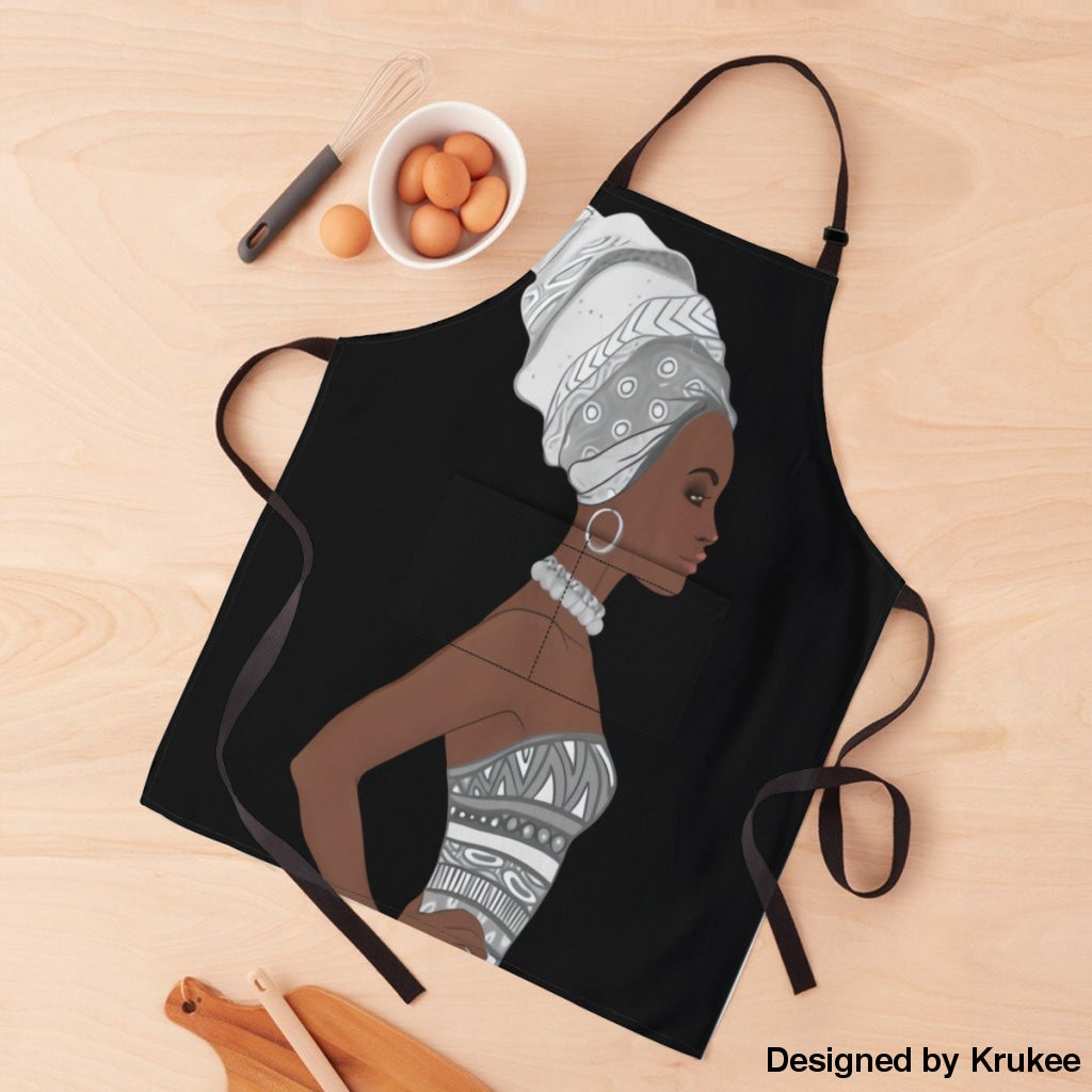 43449089-Portrait-Of-Beautiful-African-American-Woman-In-Turban-And-Bandage-Dress-Profile-View-