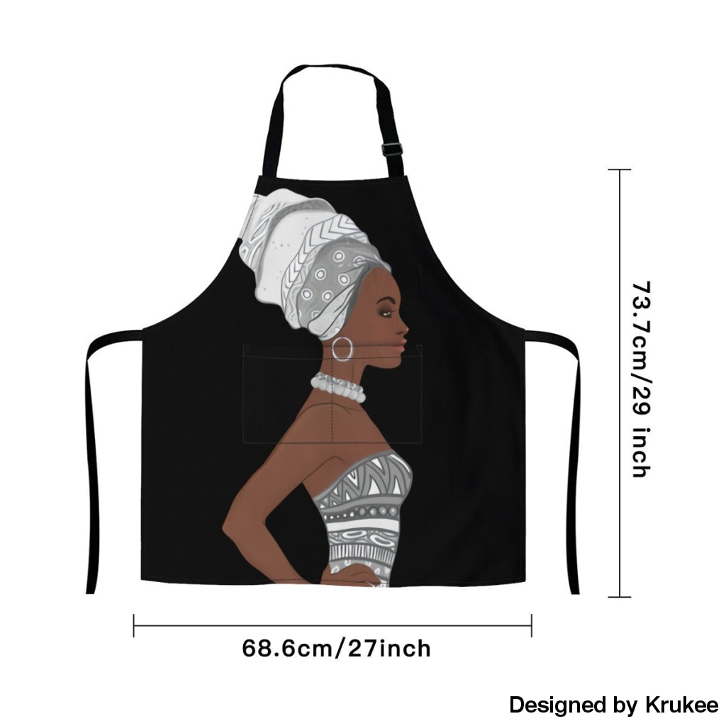 43449089-Portrait-Of-Beautiful-African-American-Woman-In-Turban-And-Bandage-Dress-Profile-View-