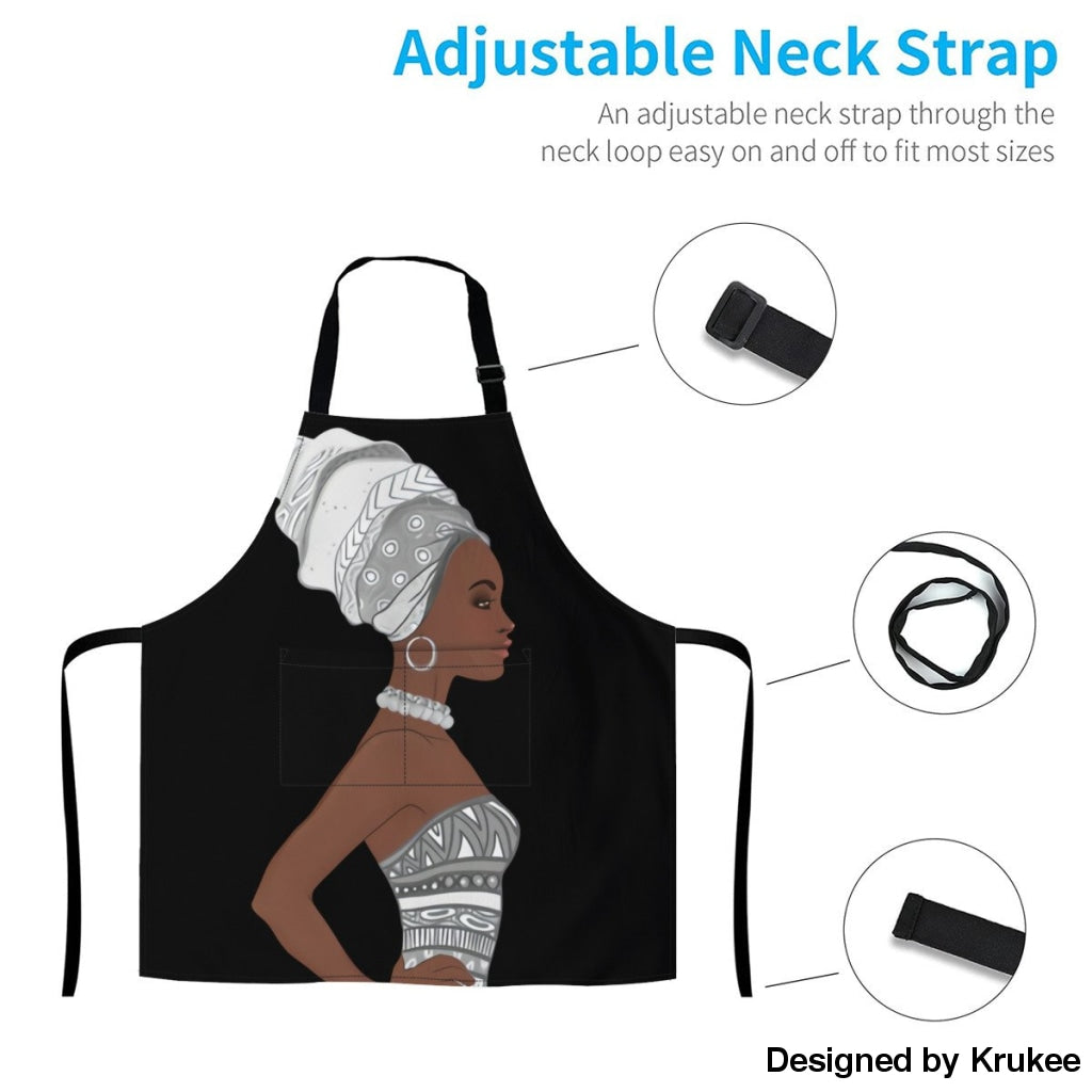 43449089-Portrait-Of-Beautiful-African-American-Woman-In-Turban-And-Bandage-Dress-Profile-View-