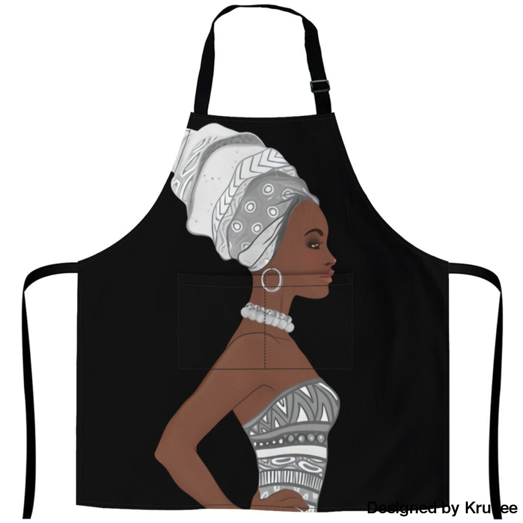 43449089-Portrait-Of-Beautiful-African-American-Woman-In-Turban-And-Bandage-Dress-Profile-View-