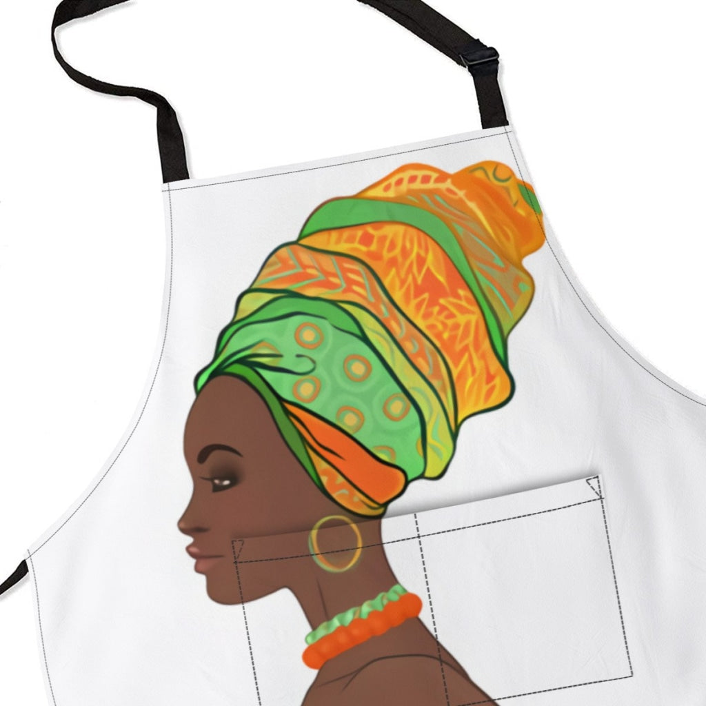43449351-Portrait-Of-Beautiful-African-American-Woman-In-Turban-And-Bandage-Dress-Profile-View