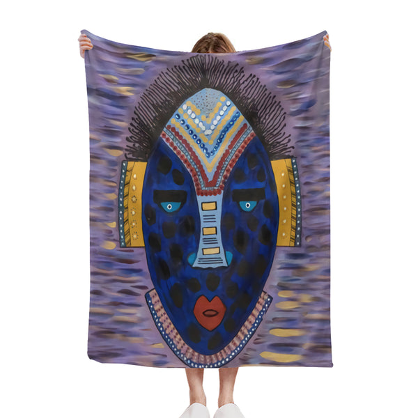 African artwork blanket - Face