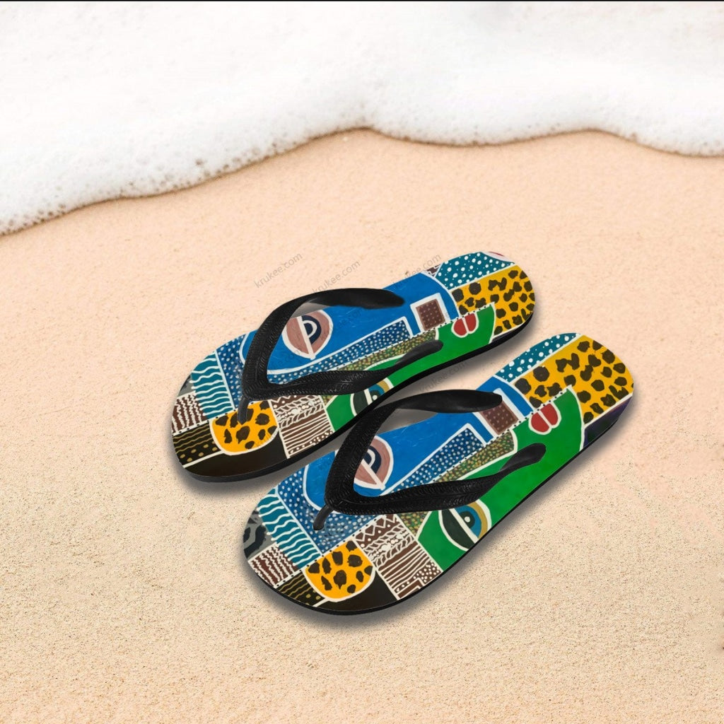 African Art Flips Flops