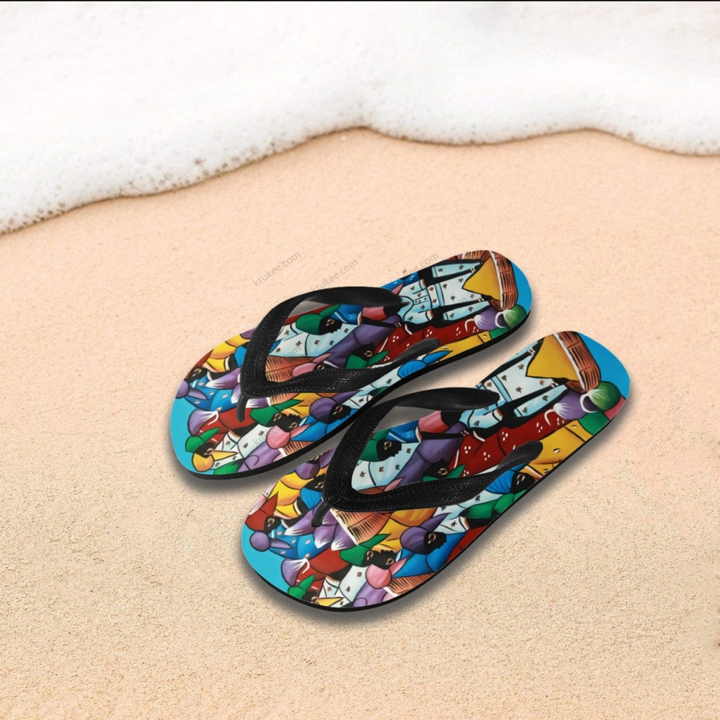 African Art Flips Flops