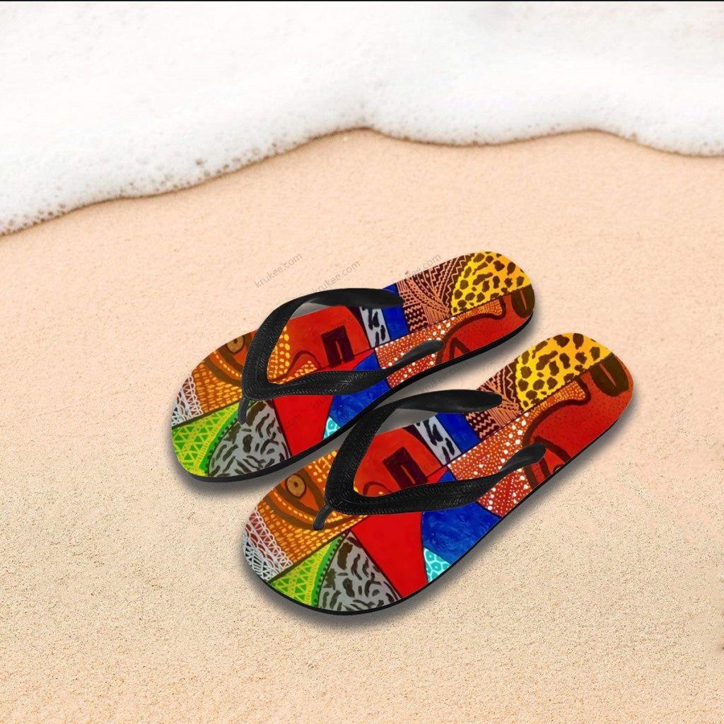 African Art Flips Flops