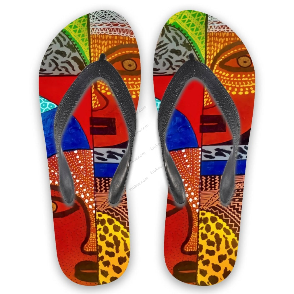 African Art Flips Flops S