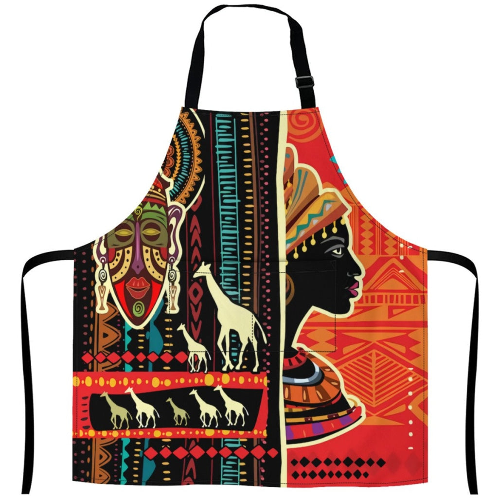 African Artwork Apron - Culture 22 White / One Size