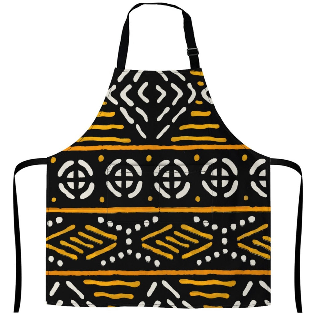 African Artwork Apron - Culture 5 White / One Size