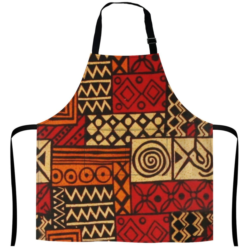 African Artwork Apron - Culture 7 White / One Size