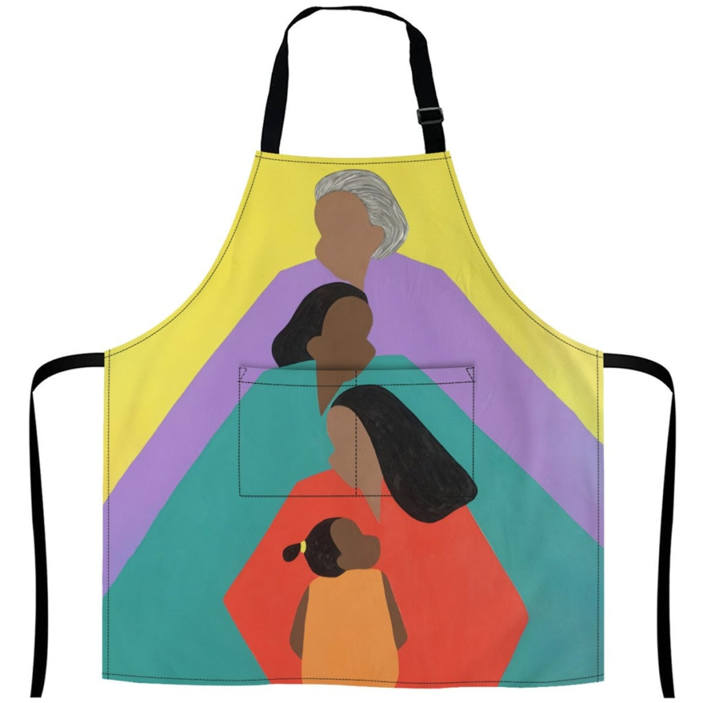 African Artwork Apron - Family White / One Size