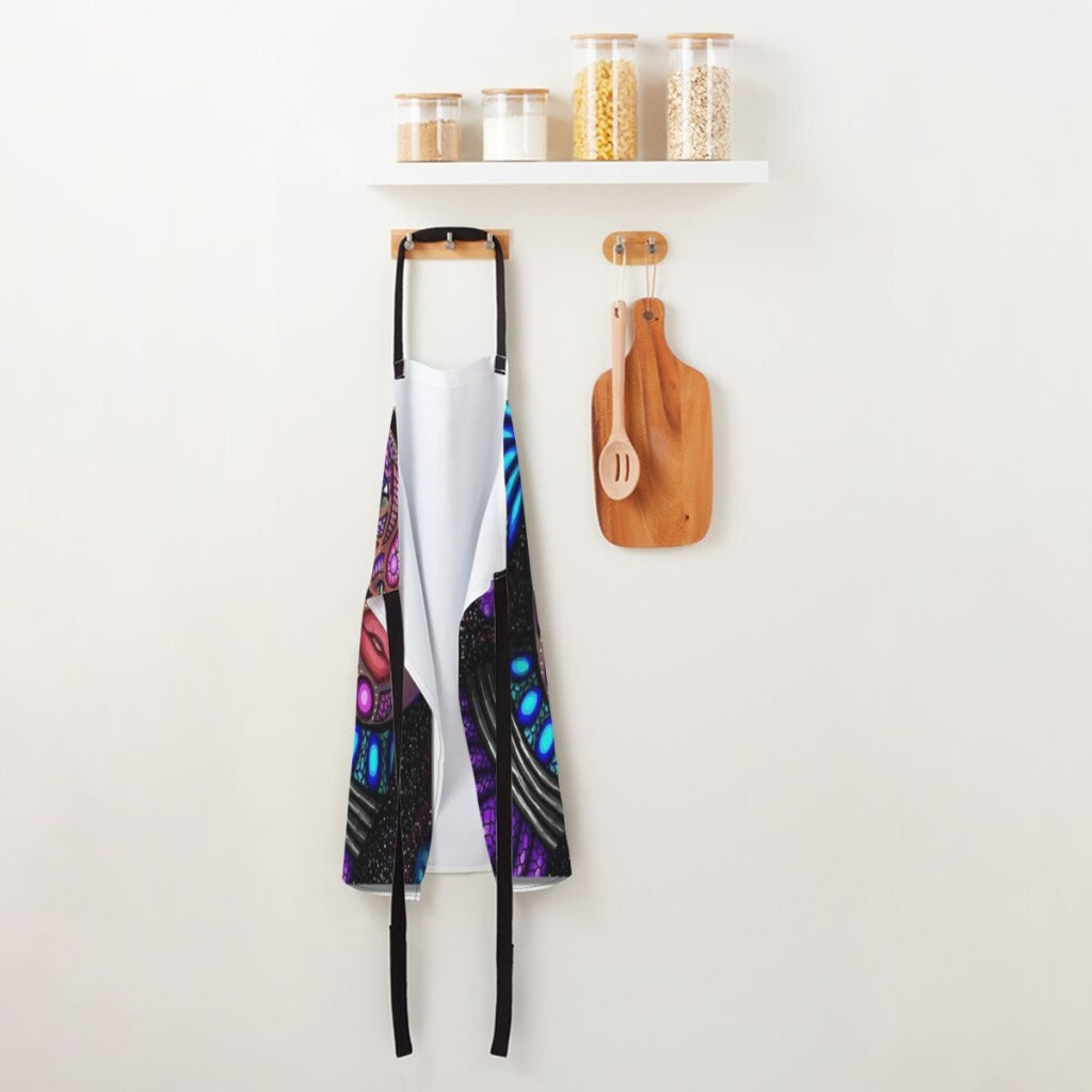 African Artwork Apron - Gril Black Pearl4