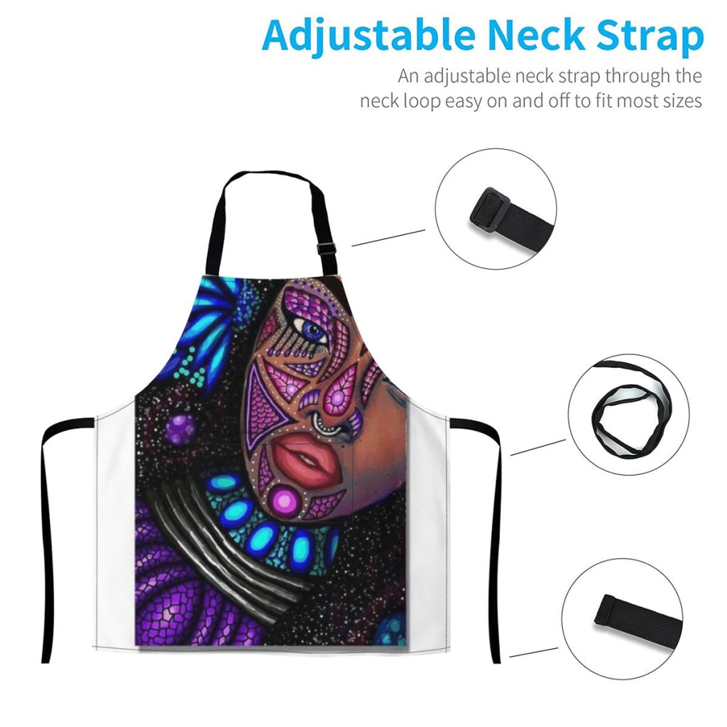 African Artwork Apron - Gril Black Pearl4