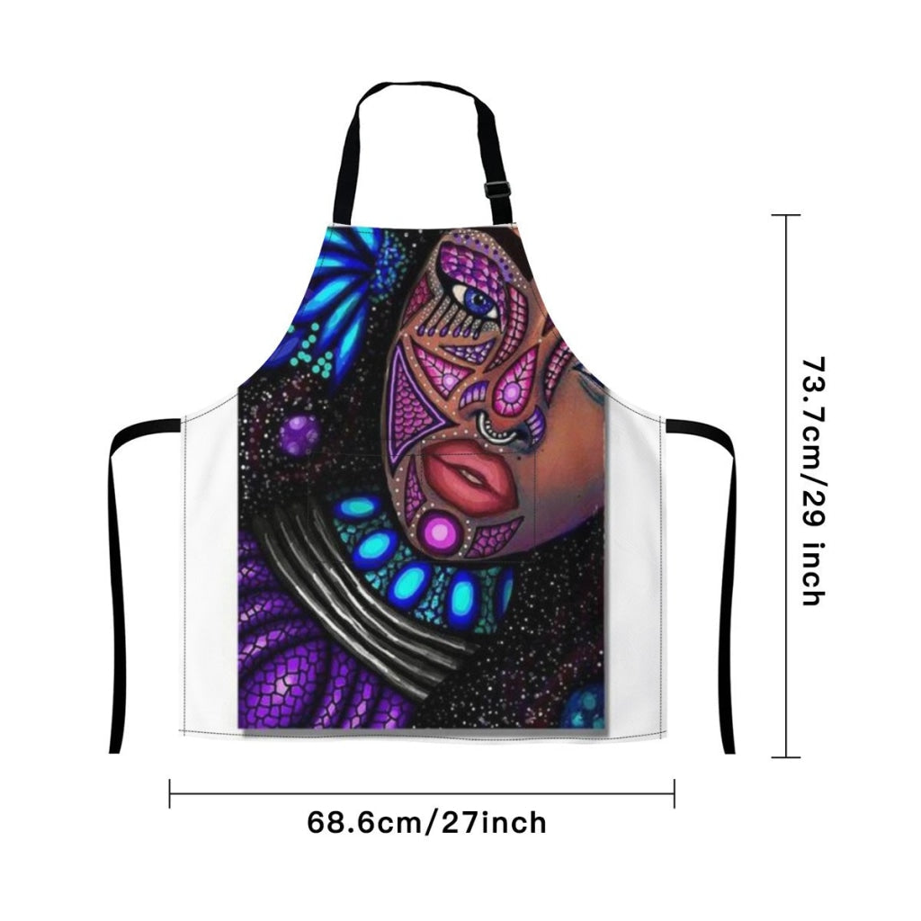 African Artwork Apron - Gril Black Pearl4