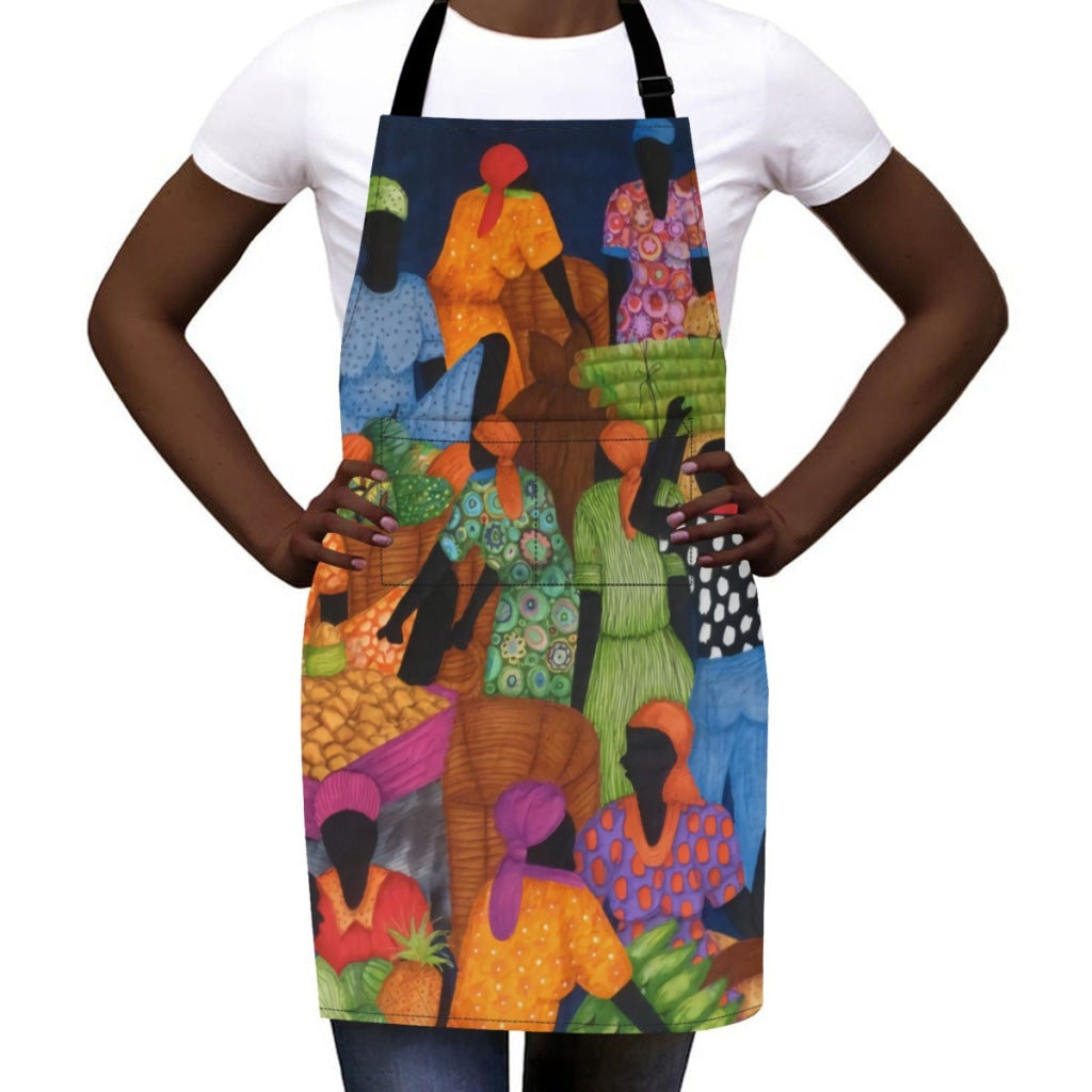 African Artwork Apron - Market
