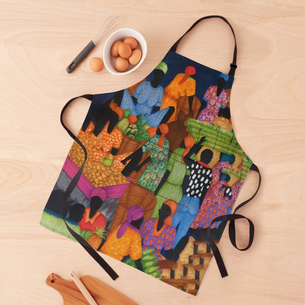 African Artwork Apron - Market