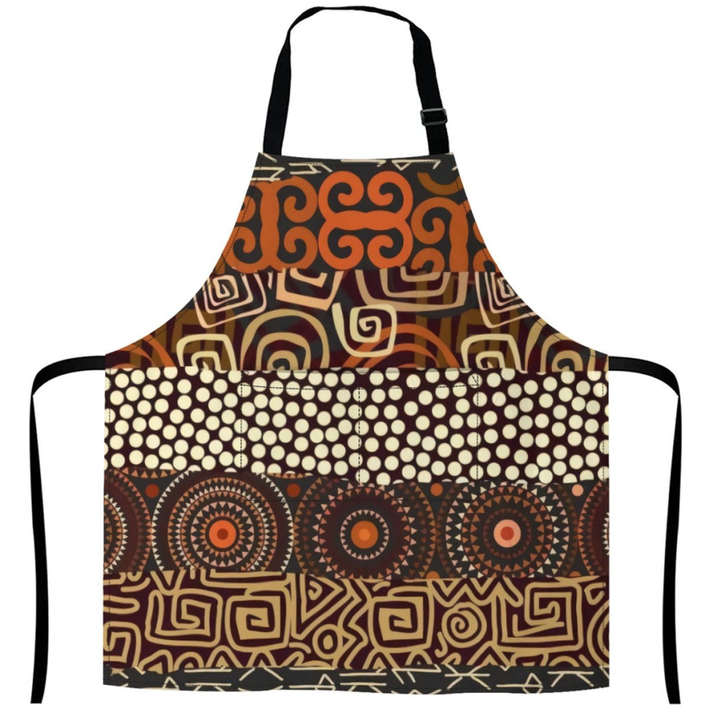 African Artwork Apron - Our Culture White / One Size