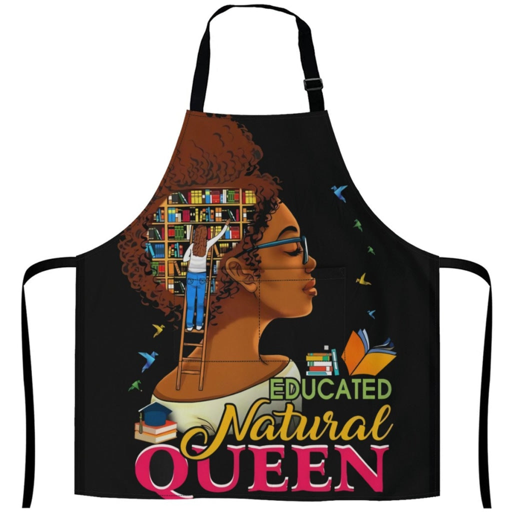 African Artwork Apron - Queen White / One Size