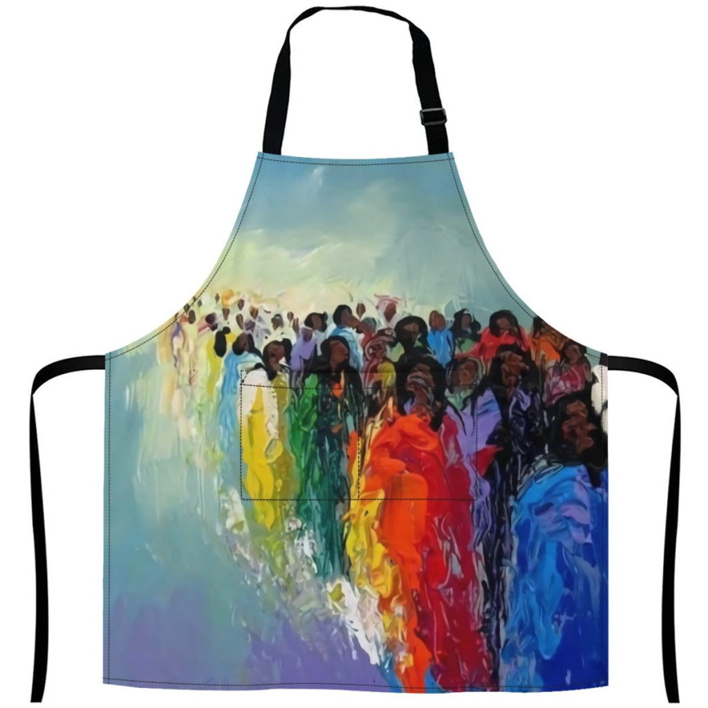 African Artwork Apron - River White / One Size