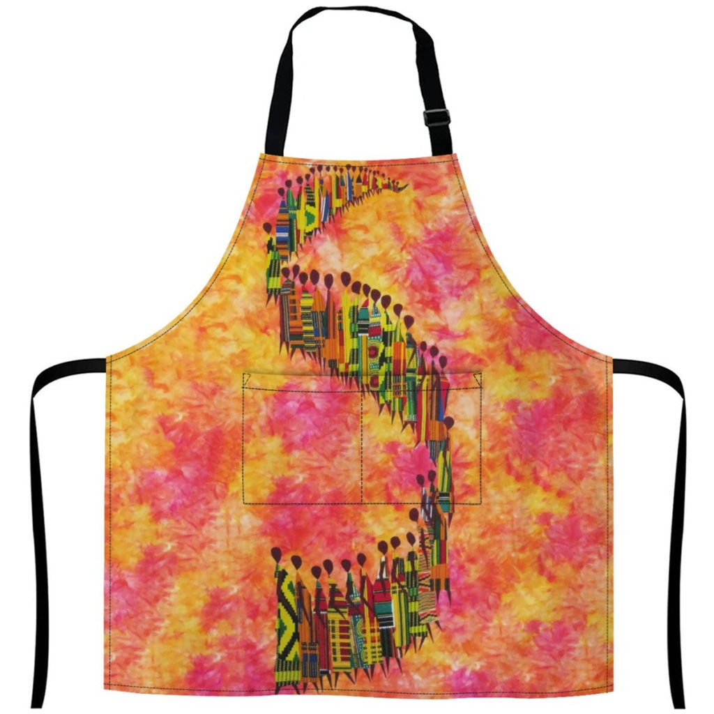 African Artwork Apron - Road White / One Size