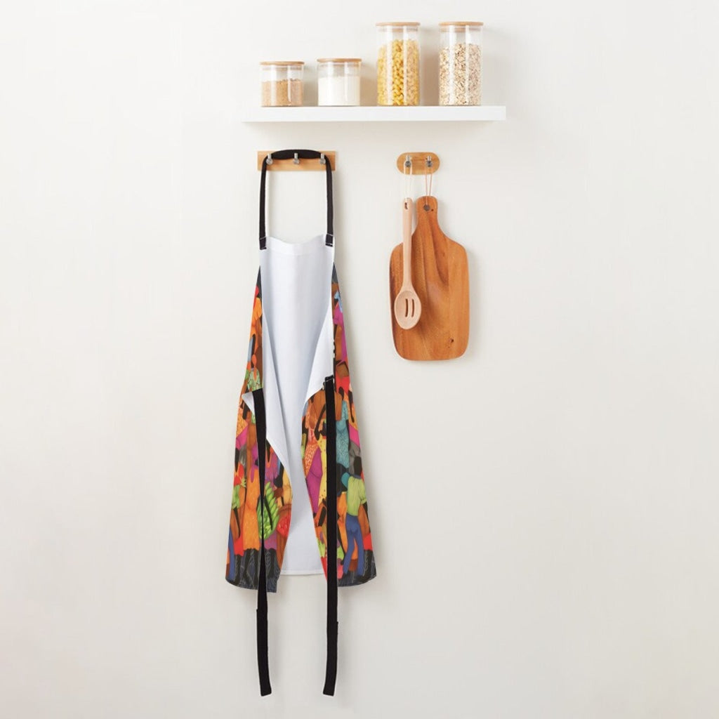 African Artwork Apron - The Market 2