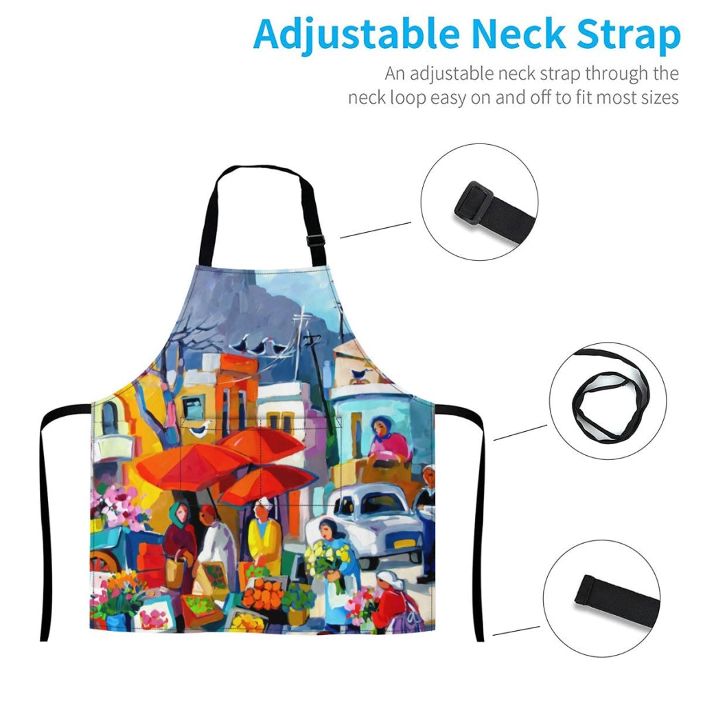 African Artwork Apron - The Market