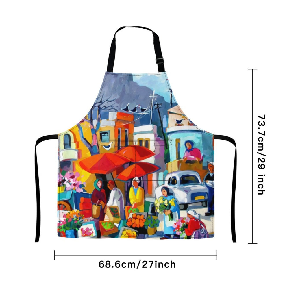 African Artwork Apron - The Market