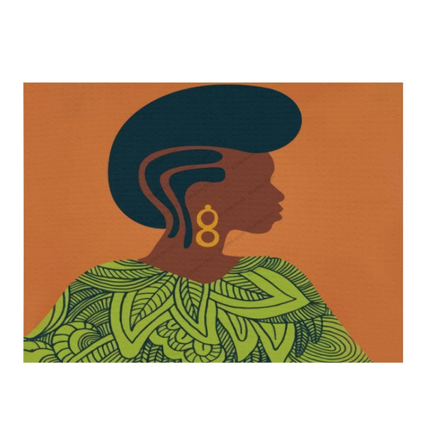 African Artwork Apron - Women Microfiber Drying Mat White / One Size