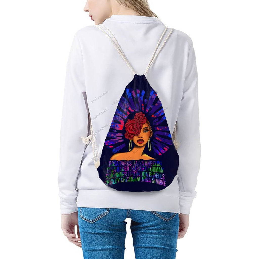 African Artwork Apron - Angelou Drawstring Pocket