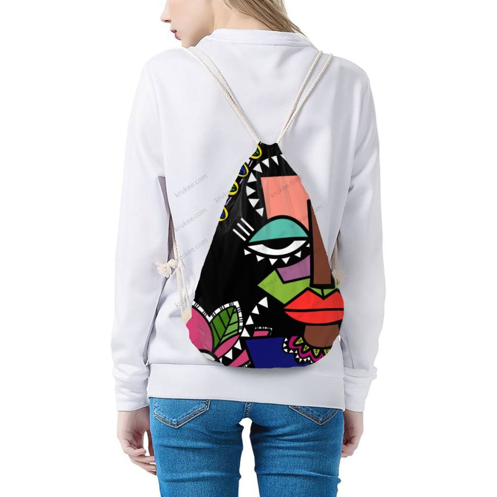 African Artwork Apron - Art Drawstring Pocket