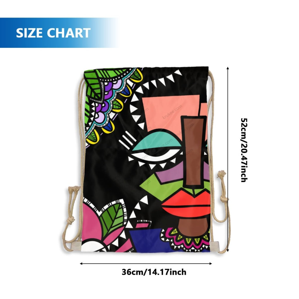 African Artwork Apron - Art Drawstring Pocket