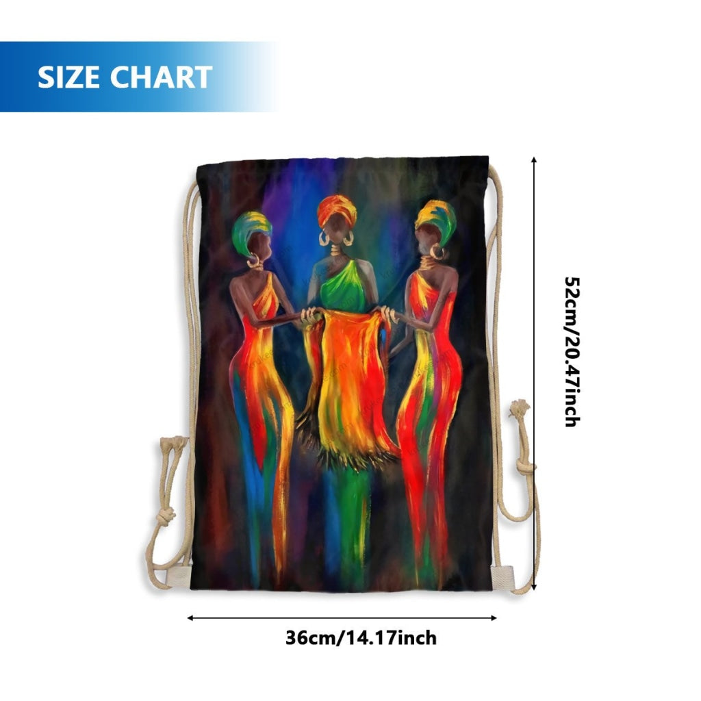 African Artwork Apron - Colorful Drawstring Pocket