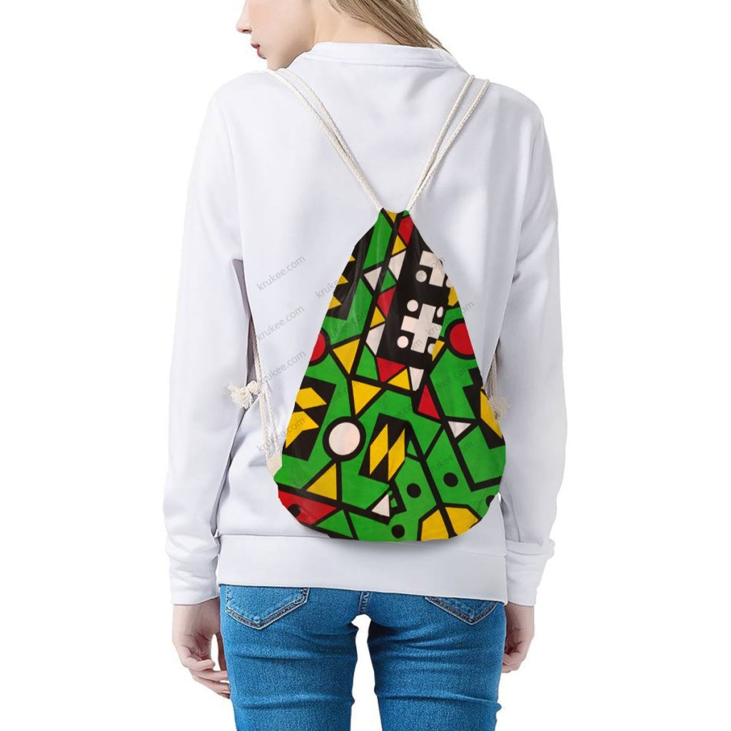 African Artwork Apron - Colors Drawstring Pocket