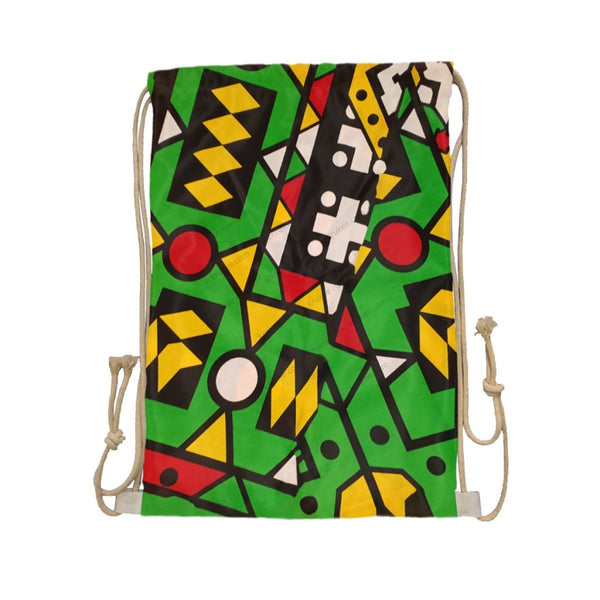 African Artwork Apron - Colors Drawstring Pocket White / One Size