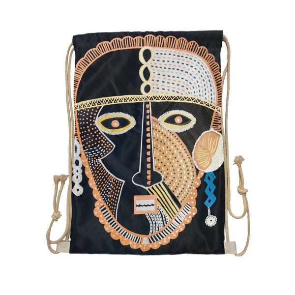 African Artwork Apron - Culture 11 Drawstring Pocket White / One Size