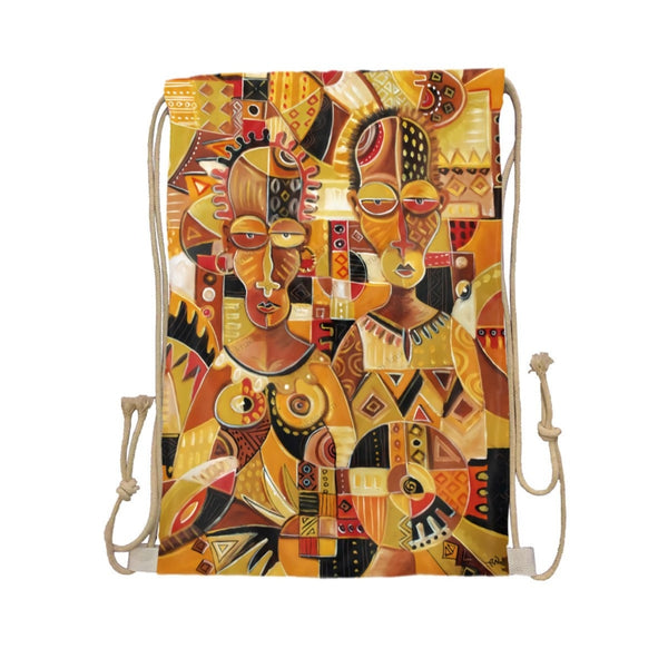 African Artwork Apron - Culture 12 Drawstring Pocket White / One Size