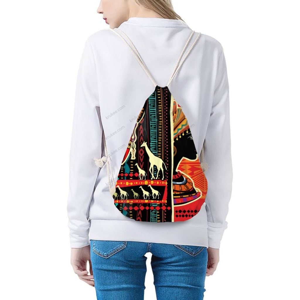 African Artwork Apron - Culture 22 Drawstring Pocket
