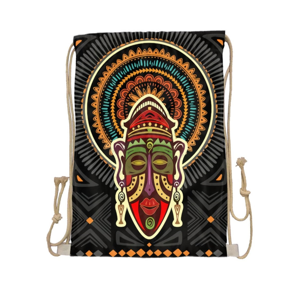 African Artwork Apron - Culture 28 Drawstring Pocket White / One Size