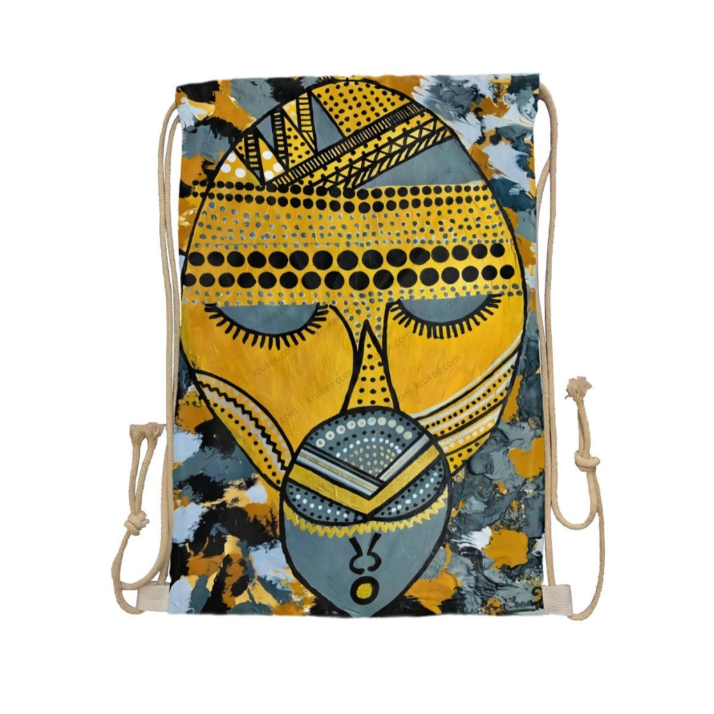 African Artwork Apron - Culture 29 Drawstring Pocket White / One Size