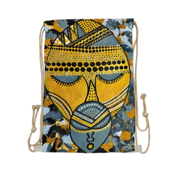 African Artwork Apron - Culture 29 Drawstring Pocket White / One Size