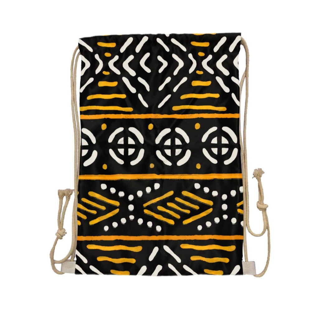 African Artwork Apron - Culture 5 Drawstring Pocket White / One Size