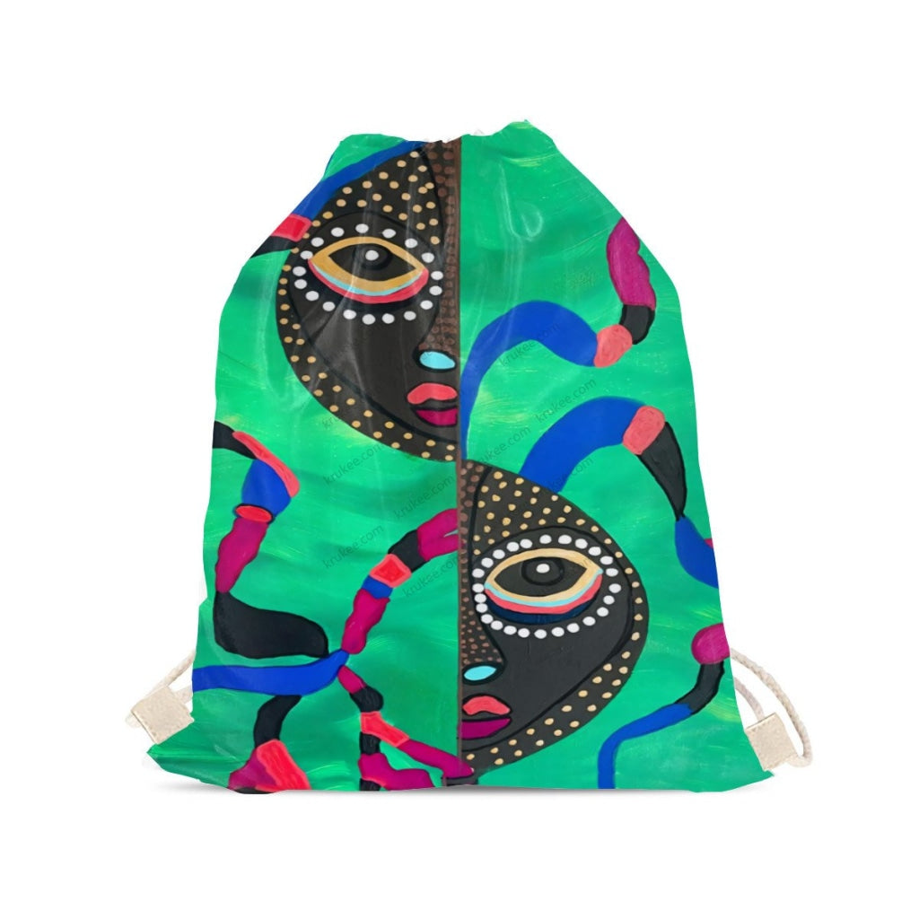 African Artwork Apron - E Drawstring Pocket