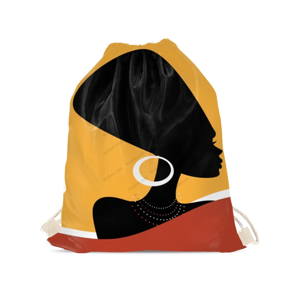 African Artwork Apron - Egypt Drawstring Pocket